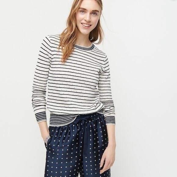 J.Crew Pointelle Knit Stripe Sweater S - Picture 1 of 7